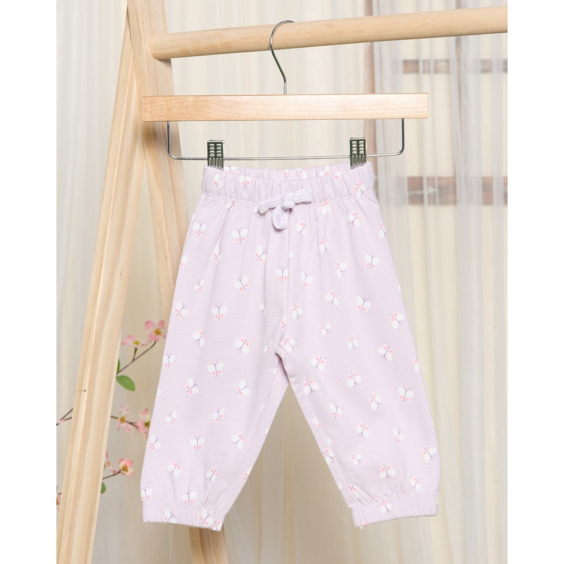 Infant Girls Lilac Butterfly Print Active Pants