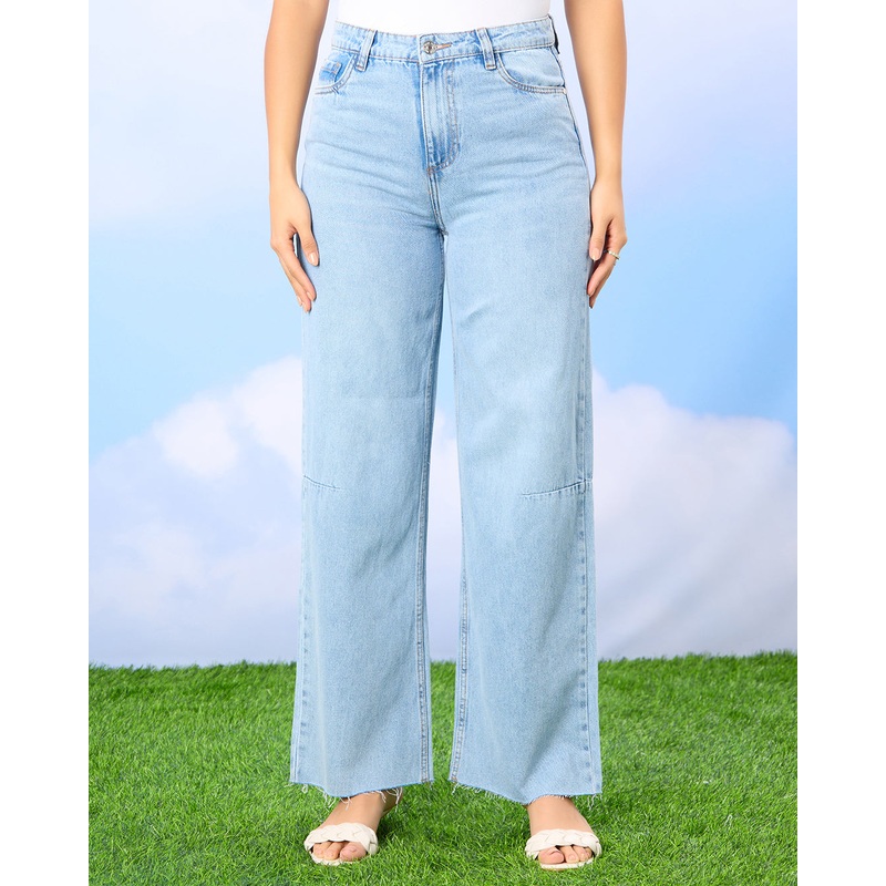 Women Blue Wide Leg Jeans|UK10|UK12|UK14|UK16|UK18