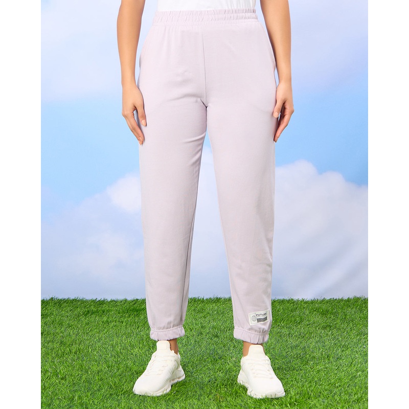 Women Lilac Solid Active Pants