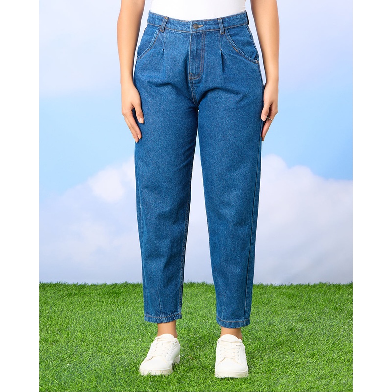 Women Navy Slouchy Fit Jeans|UK10|UK12|UK14|UK16|UK18