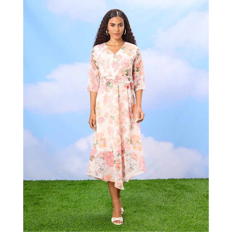 Women Pink Floral Print Dress|UK8|UK10|UK12|UK14|UK16|UK18