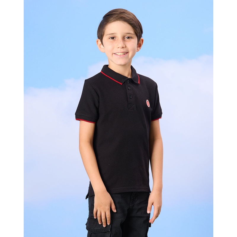 Boys Black Short Sleeved Polo Shirt