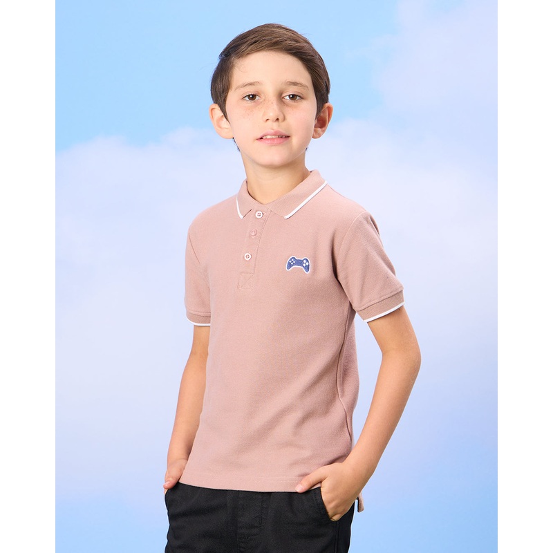 Boys Lilac Short Sleeved Polo Shirt