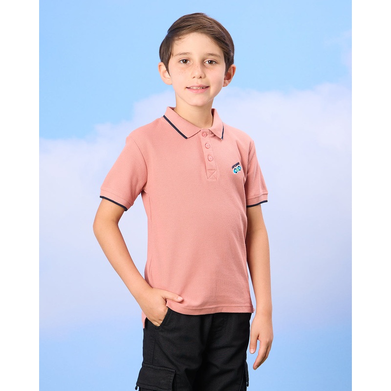 Boys Pink Short Sleeved Polo Shirt