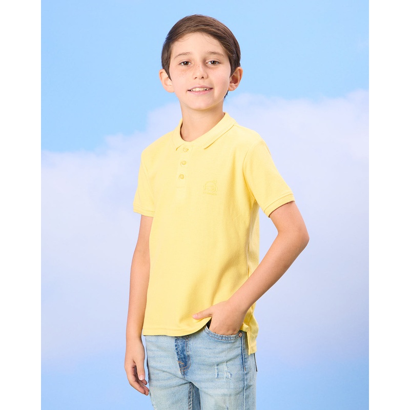 Boys Yellow Short Sleeved Polo Shirt