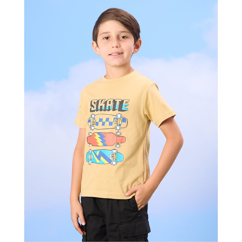 Boys Yellow Skate Print T-Shirt