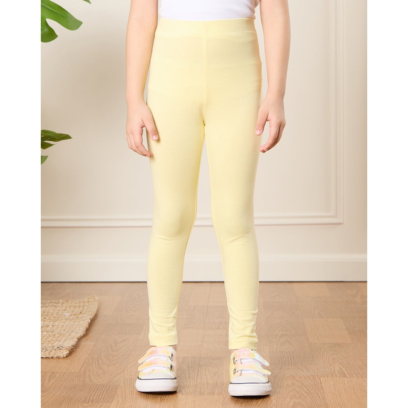 Girls Yellow Solid Leggings|2-3 Years|3-4 Years|4-5 Years|5-6 Years|6-7 Years|7-8 Years