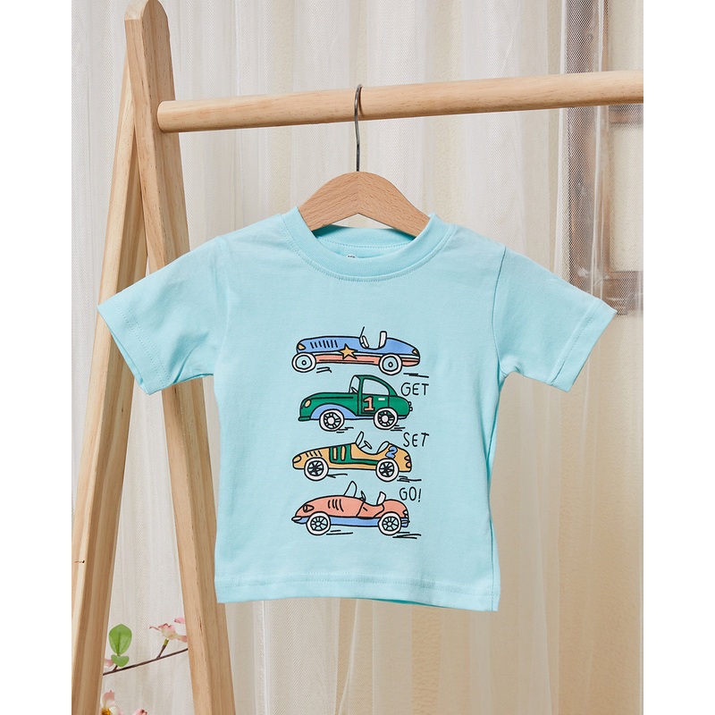 Infant Boys Blue Cars Print T-Shirt