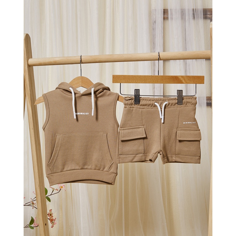 Infant Boys Cream Sweatshirt And Short Set (2 Piece)
