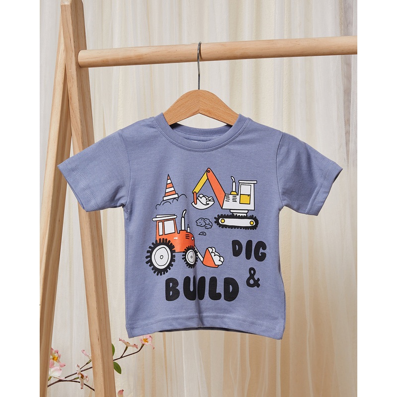 Infant Boys Purple Printed T-Shirt