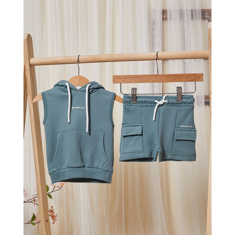 Infant Boys Teal Sweatshirt And Short Set (2 Piece)