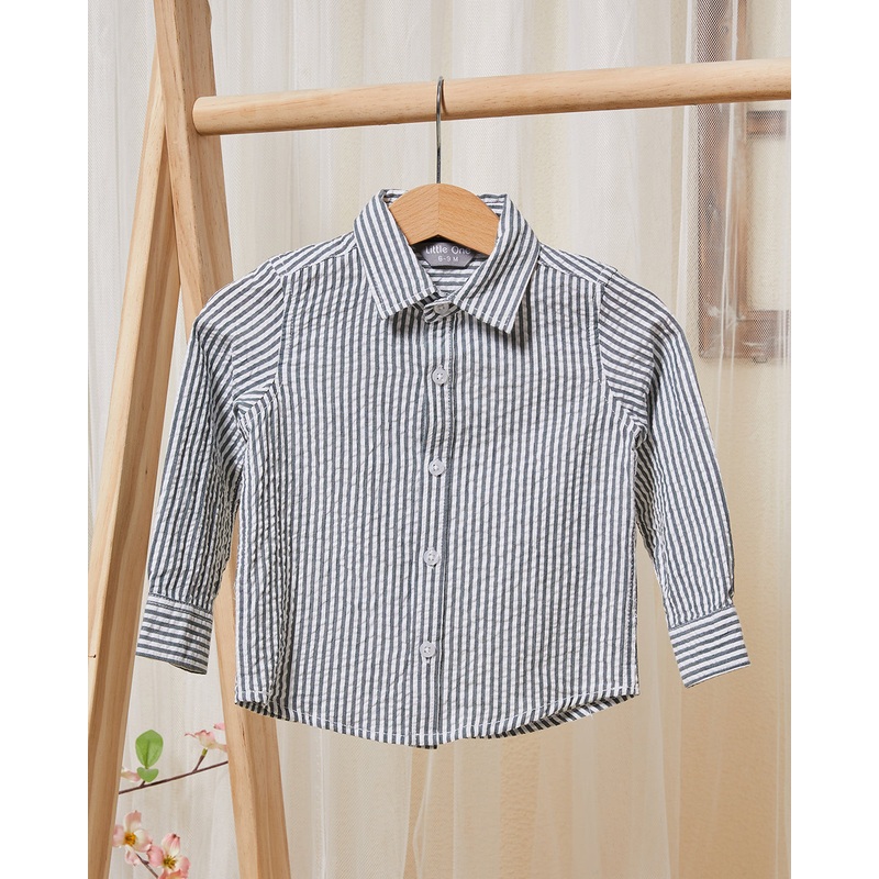 Infant Boys White Striped Shirt