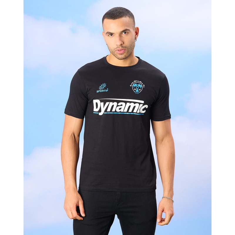 Men Black Dynamic Print T-Shirt
