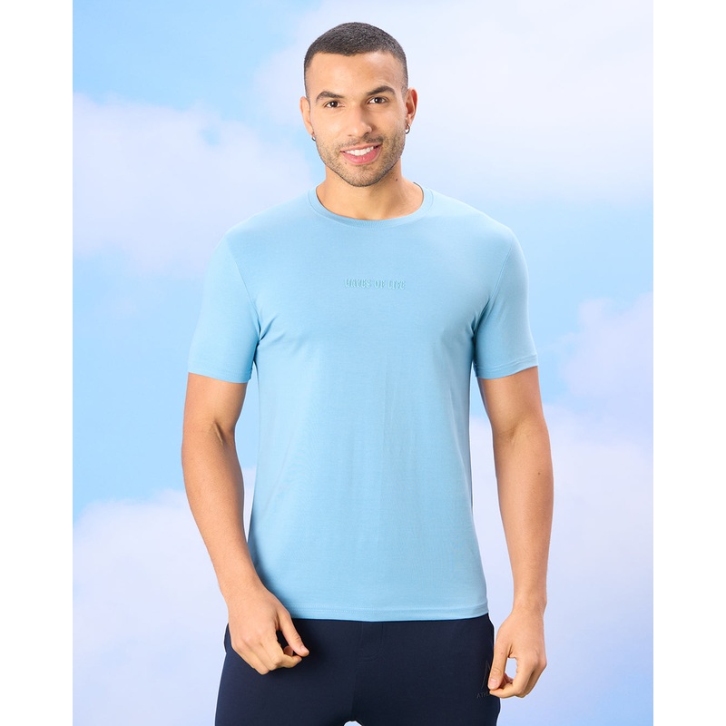 Men Blue Solid Active T-Shirt|Small|Medium|Large|X-Large|XX-Large