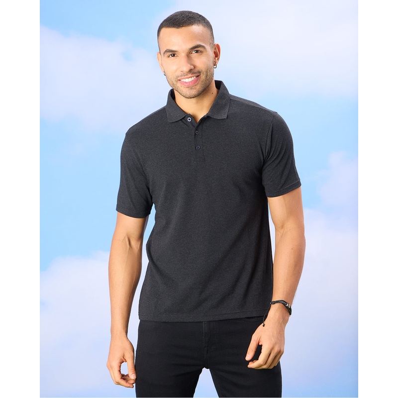 Men Charcoal  Basic Polo Shirt