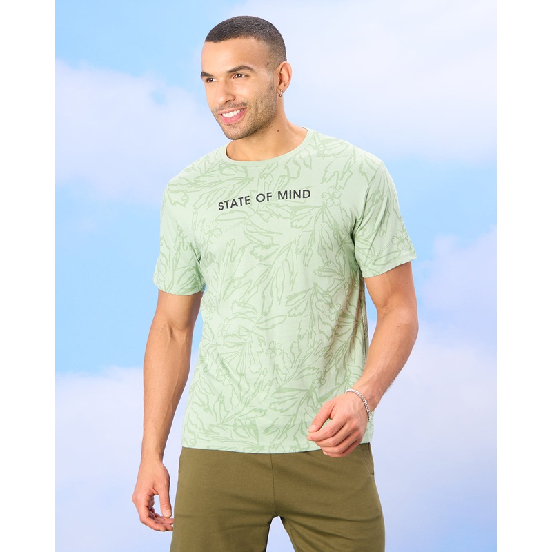 Men Green State of Mind Print T-Shirt