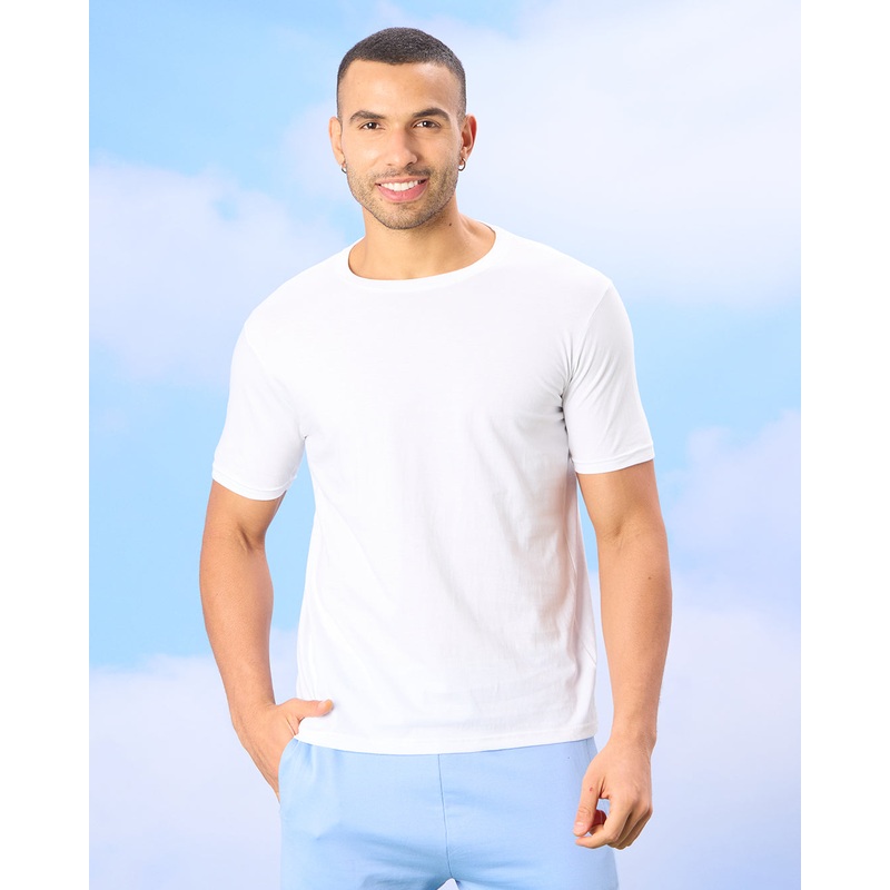 Men White Basic Solid T-Shirt|Small|Medium|Large|X-Large|XX-Large
