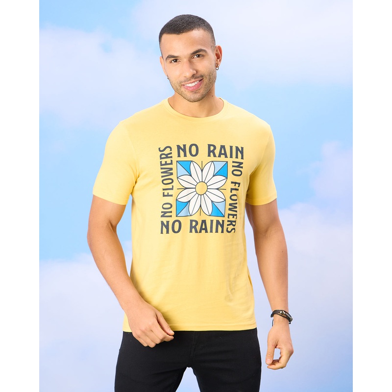 Men Yellow Graphic T-Shirt|Small|Medium|Large|X-Large|XX-Large