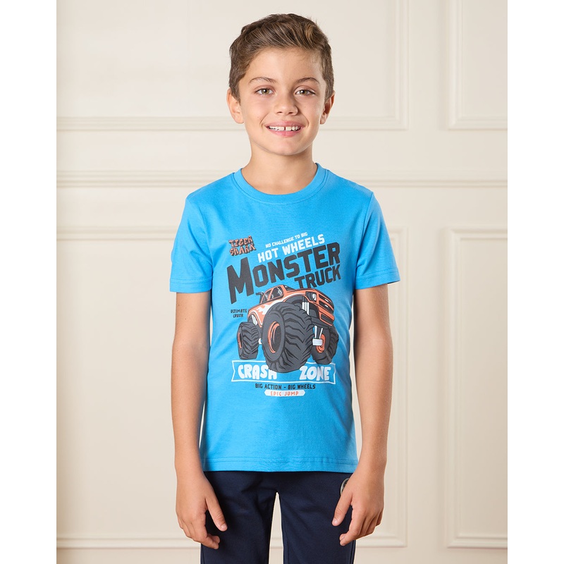 Boys Blue Monster Truck Print T-Shirt