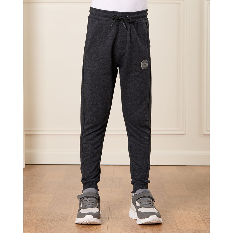 Boys Charcoal Embellished Active Pants