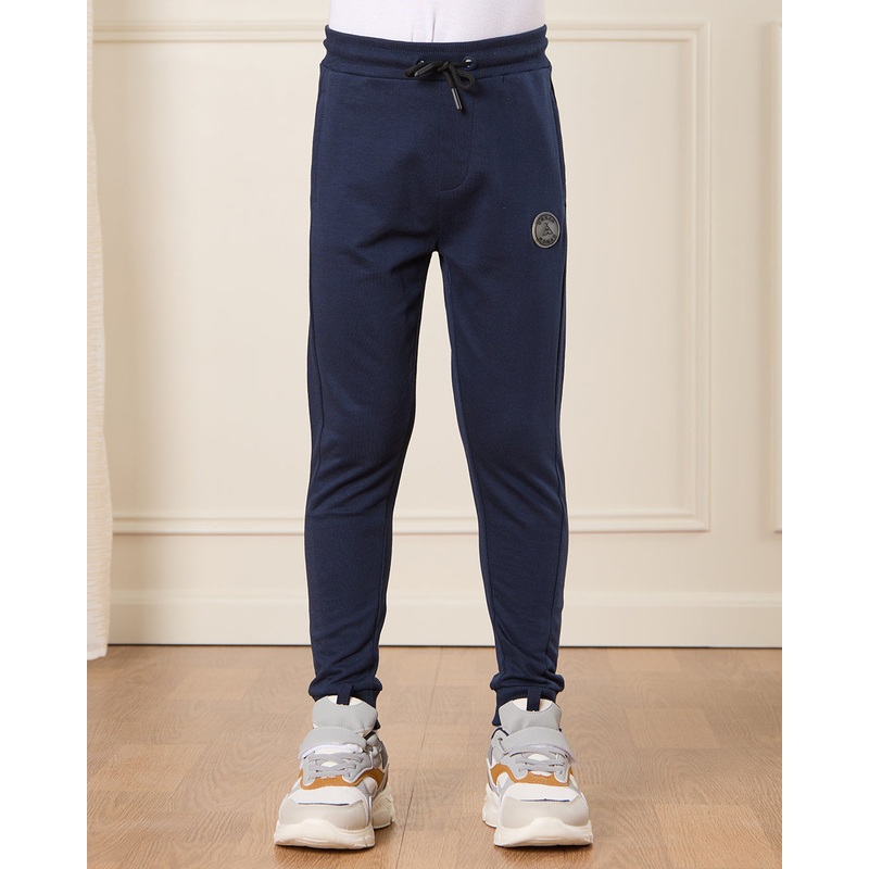 Boys Navy Embellished Active Pants