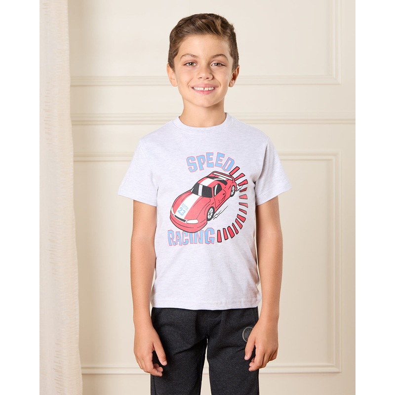 Boys White Car Print T-Shirt|2-3 Years|3-4 Years|4-5 Years|5-6 Years|6-7 Years|7-8 Years