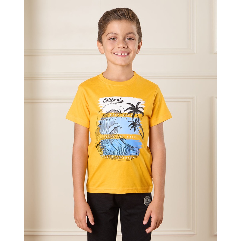 Boys Yellow Palm Print T-Shirt