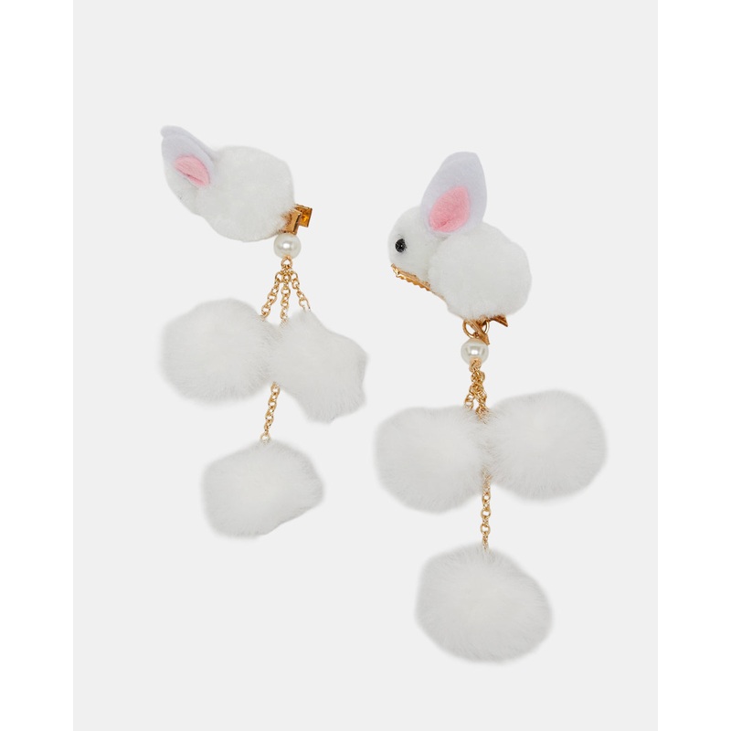 Girls White Rabbit Embellished Hair Clip (Pack of 2)