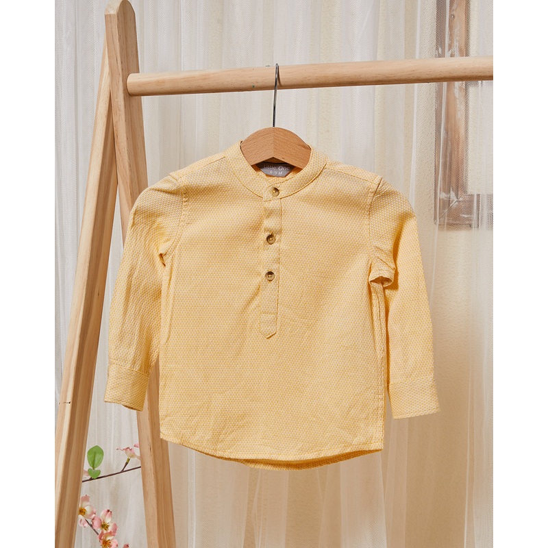 Infant Boys Beige Mandarin collared Shirt