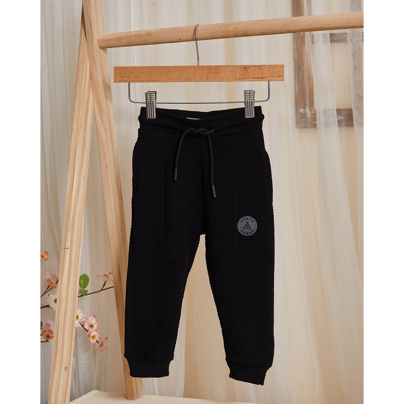 Infant Boys Black Ottoman Track Pants
