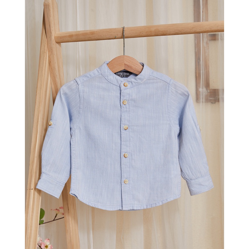 Infant Boys Blue Mandarin collared Shirt