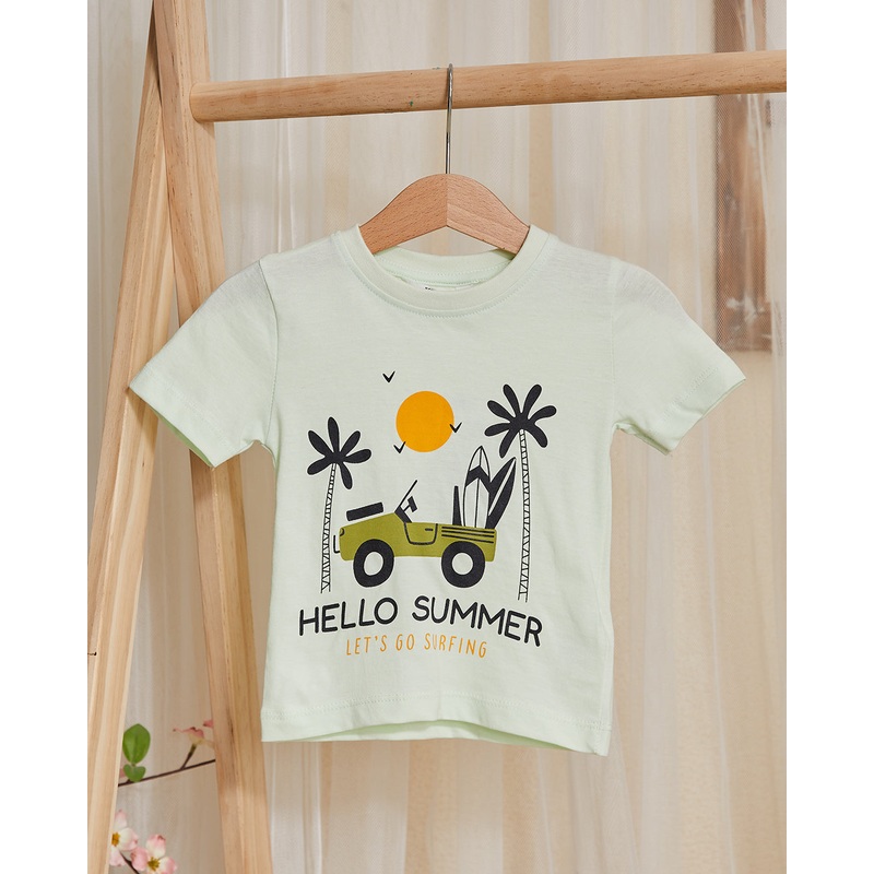 Infant Boys Mint Printed T-Shirt