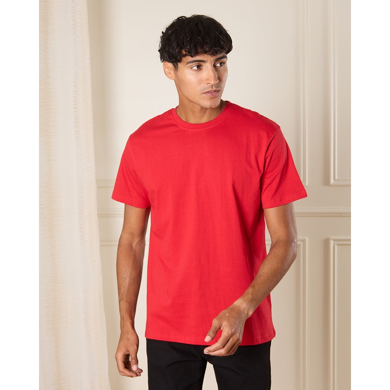 Men Red Solid T-Shirt|Small|Medium|Large|X-Large|XX-Large