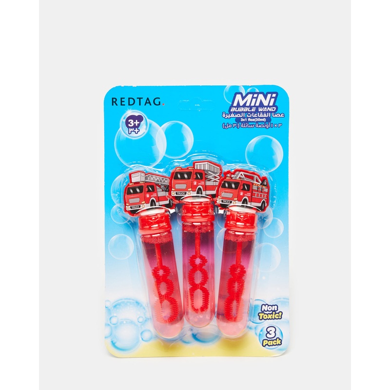 Red Fire Truck Mini Bubble Wand Set (Pack Of 3)