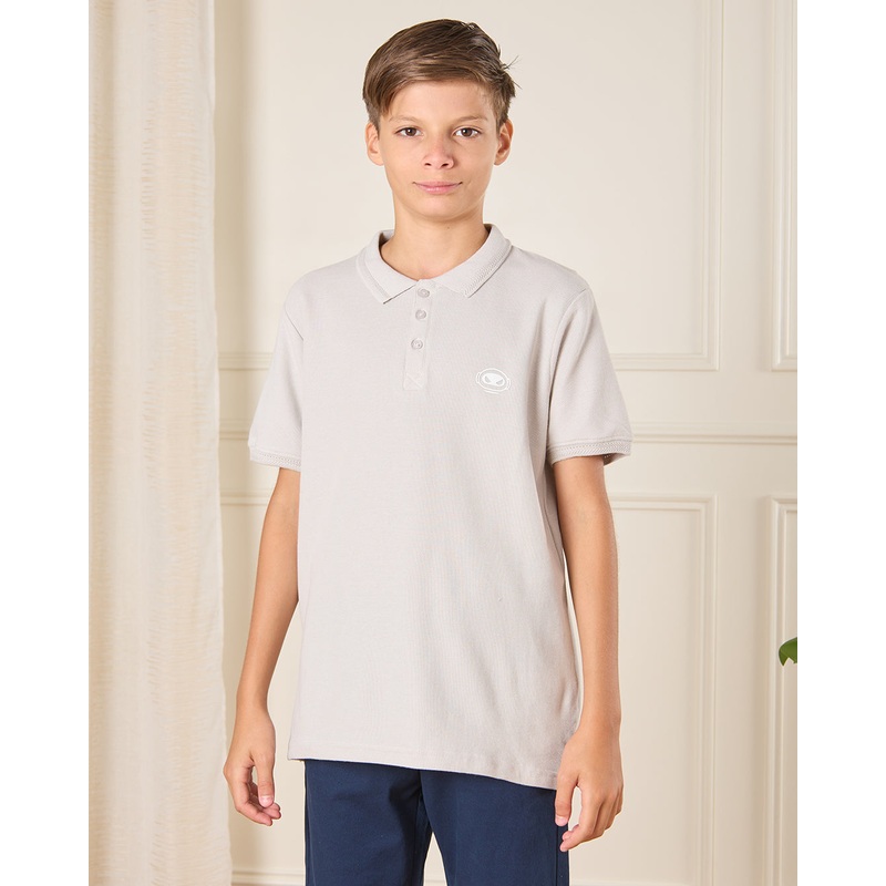 Senior Boys Grey Polo T-Shirt|8-9 Yrs (S)|9-10 Yrs (M)|11-12 Yrs (L)|13-14 Yrs (XL)|15-16 Yrs (XL)