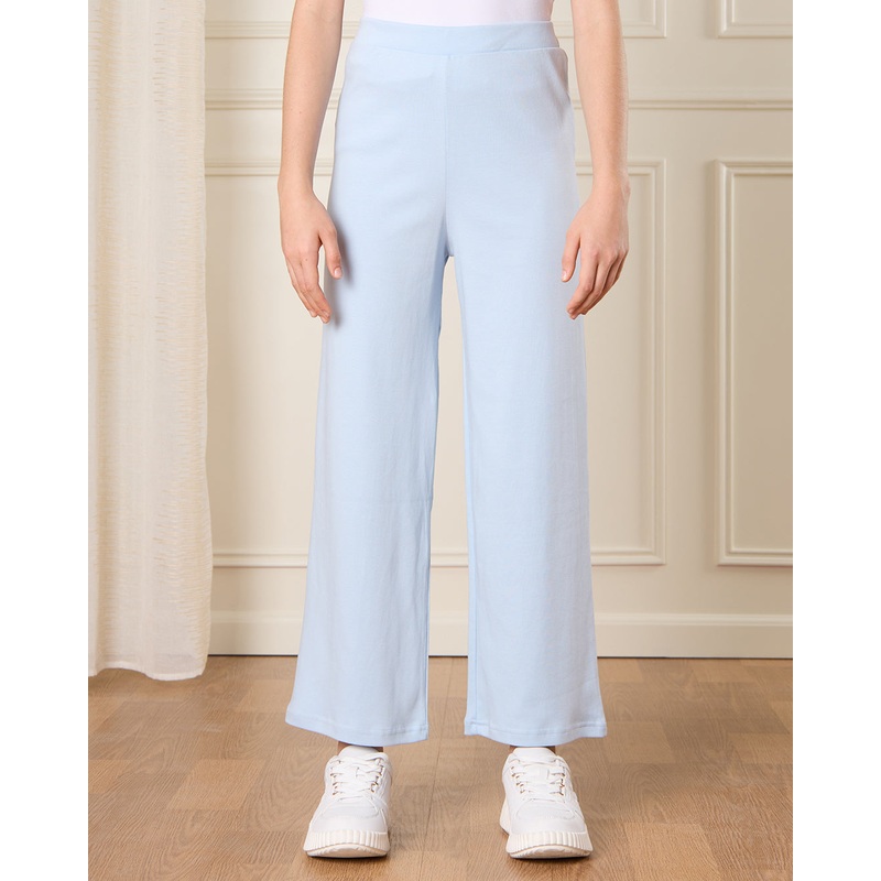 Senior Girls Blue Embellished Wide Leg Pants