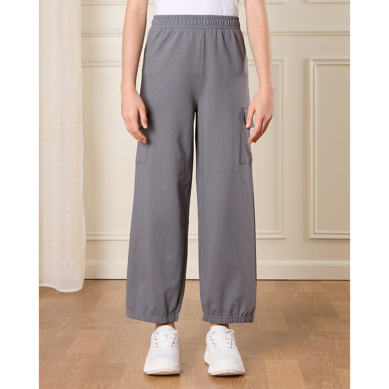 Senior Girls Grey Cargo Pocket Track Pants