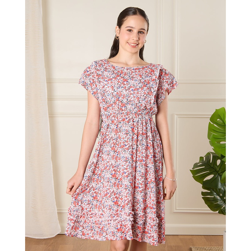 Senior Girls Pink Floral Dress
