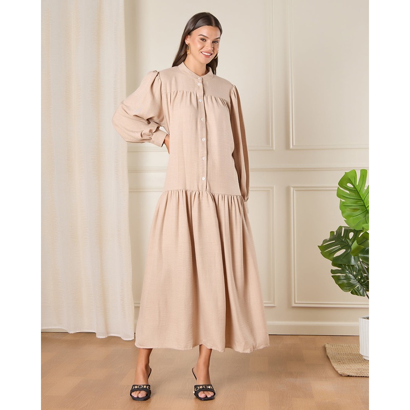 Women Beige Maxi Dress|Small|Medium|Large|X-Large