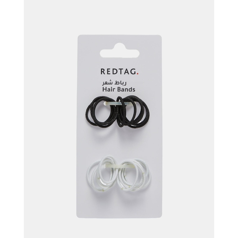 Women Black And White Elastic Band Set (60 Piece)