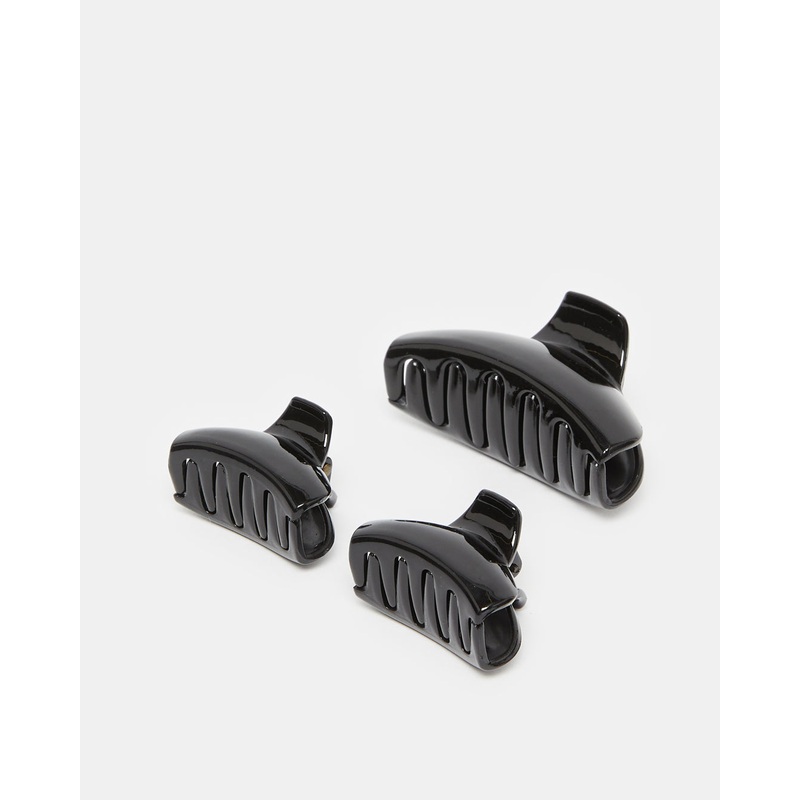 Women Black Hair Clip Set (3 Piece)