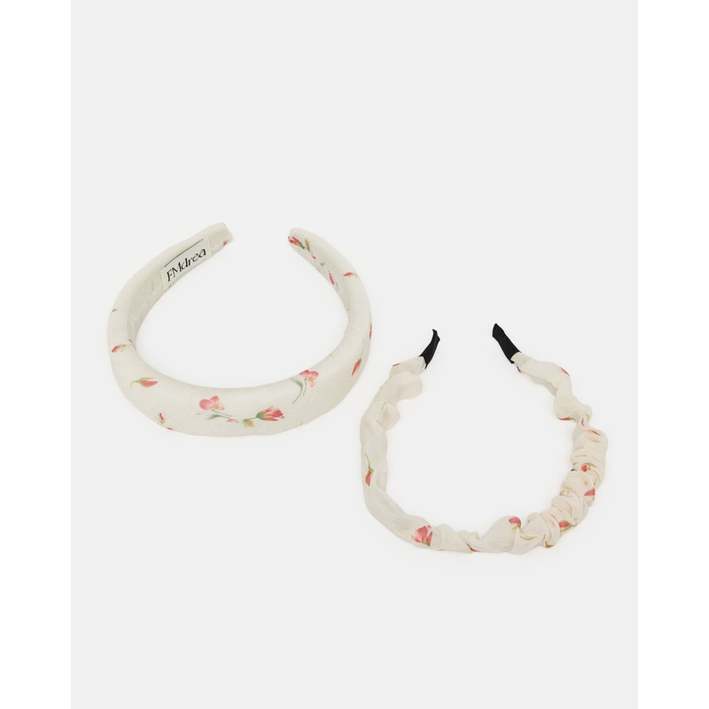 Women Ivory Printed Headband Set (2 Piece)