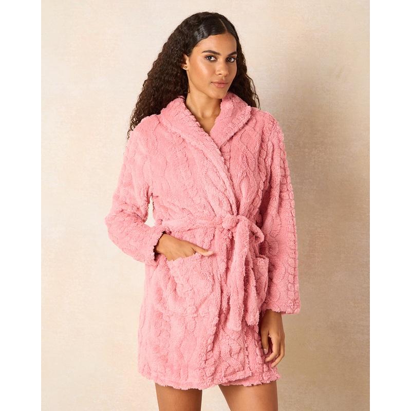 Women pink Textured Robe