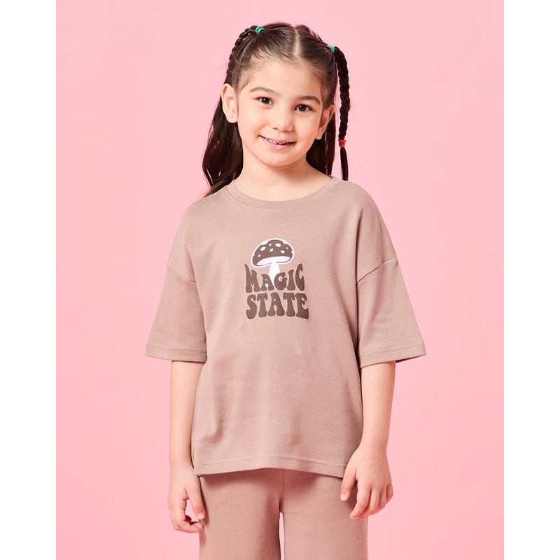Girls Lilac Magic State Print T-Shirt