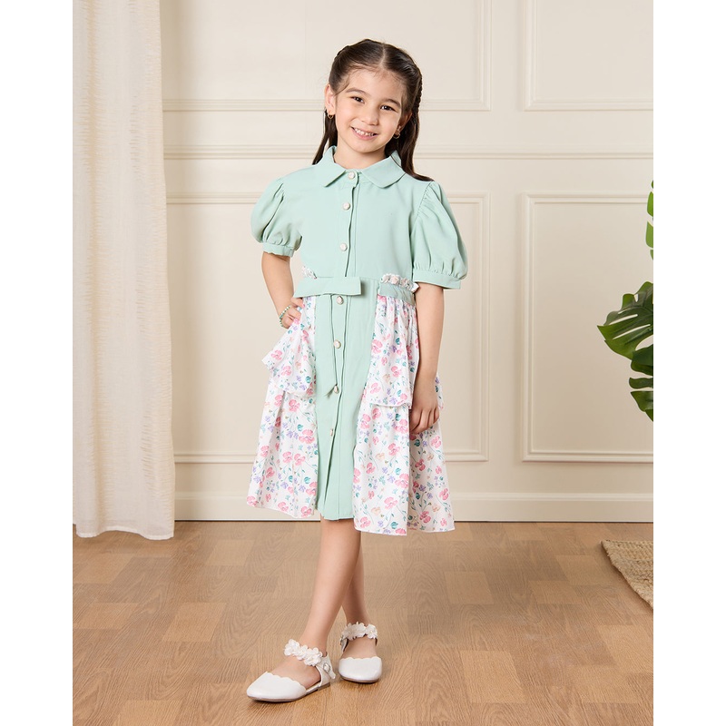 Girls Mint Collared Dress|2-3 Years|4-5 Years|6-7 Years|7-8 Years