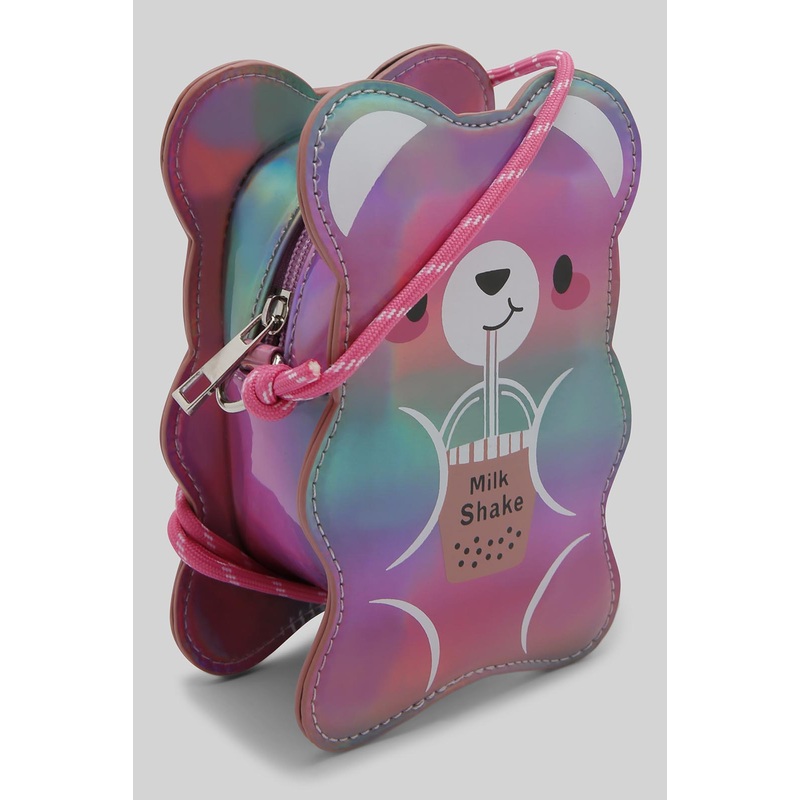 Girls Multicolour Teddy Bear Crossbody Bag