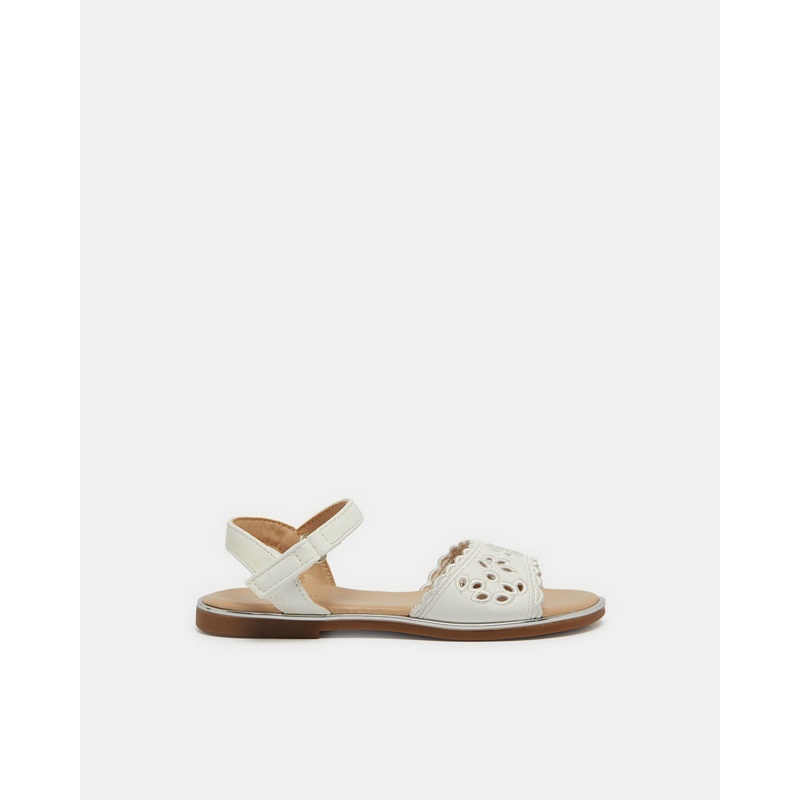 Girls White Embossed Sandals|EU25|EU26|EU27|EU28|EU29|EU30