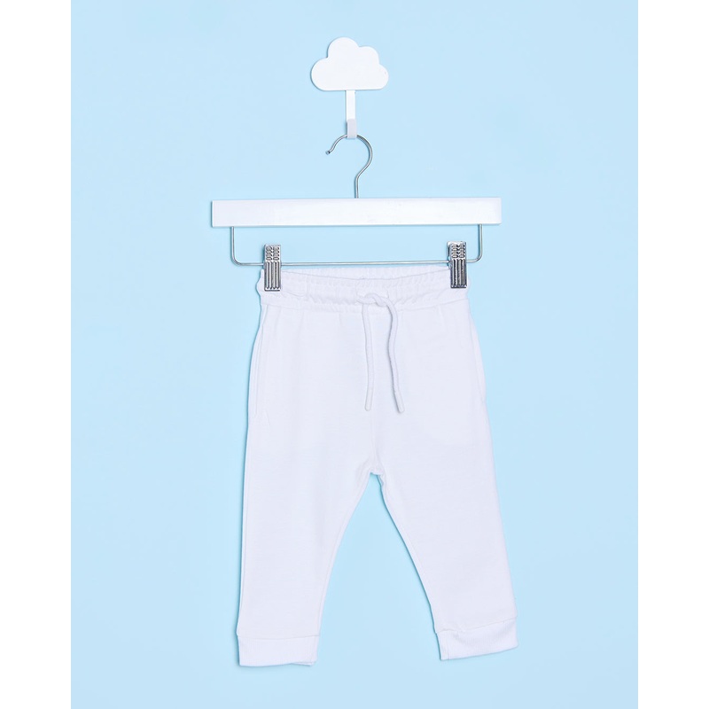 Infant Boys White Plain Active Pants