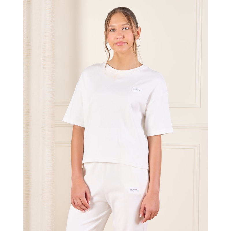 Senior Girls Ivory Printed T-Shirt