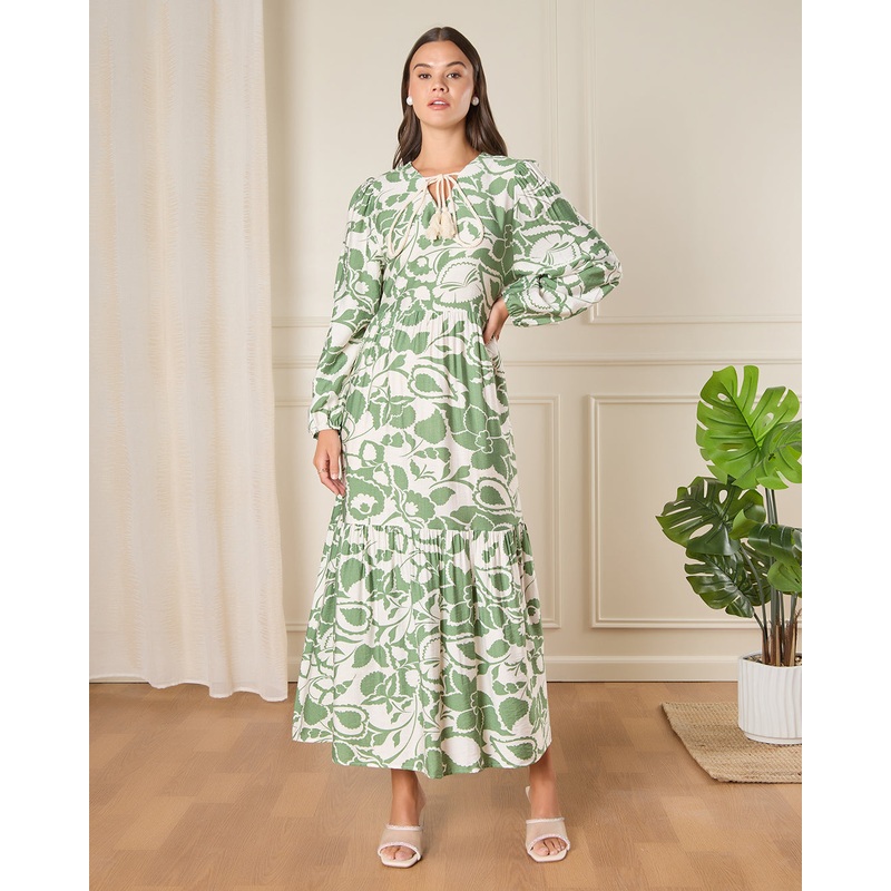 Women Green Printed Dress|Small|Medium|Large|X-Large